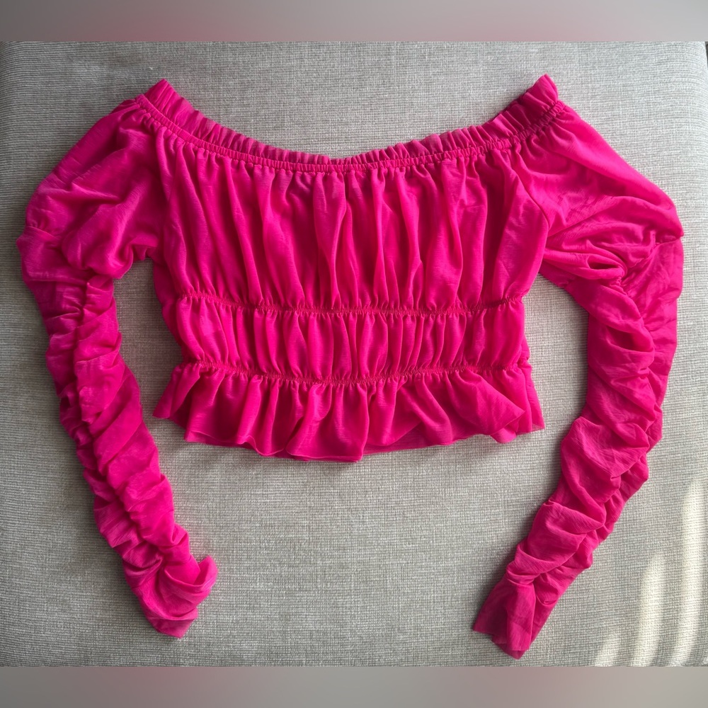 Urban Outfitters Isla Off-the-Shoulder Top – Pink (Size M) - Picture 2 of 5